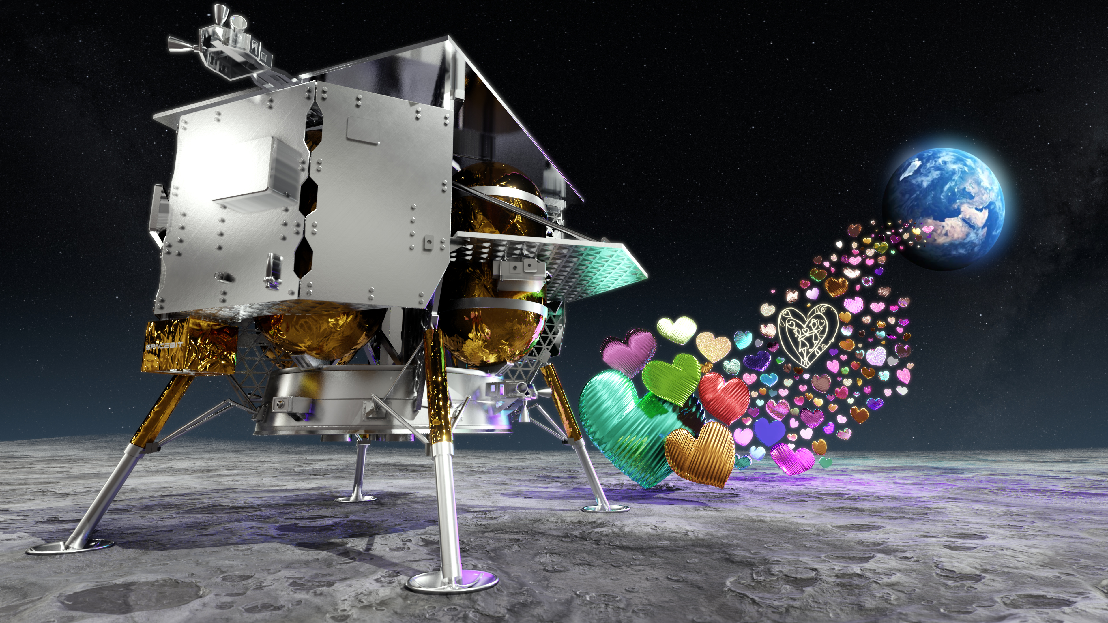 FIRST ARTWORK ON THE MOON